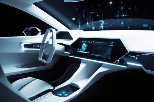 Minimalist Style Meets Advanced Technology in Car Interiors. Generative AI