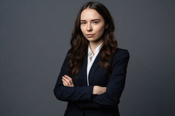 Confident female CEO in formal businesswear. Generative AI