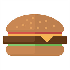 Burger vector icon.Color vector icon isolated on white background burger.
