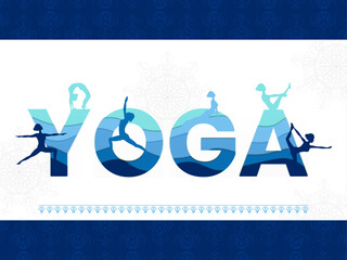 Beautiful traditional vector illustration background of International Yoga Day on 21st June.