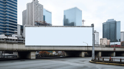 Obraz premium Billboard mockup outdoors, Outdoor advertising poster on the street for advertisement street city. Generative Ai