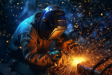 Metal worker welding
