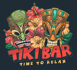 summer Tiki bar element colorful
