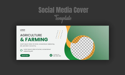 Agriculture and farming service social media cover or post and web banner design template