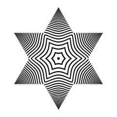 Abstract Design Element in Star Shape. Lines Pattern.