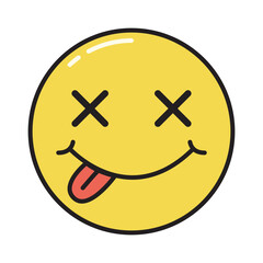 Retro Emoji Sticker Illustration