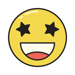 Retro Emoji Sticker Illustration