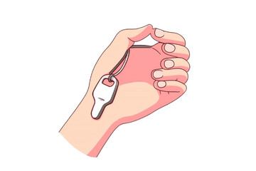 Hand Holding Car Key Isolated on Transparent Background. Generative AI