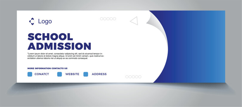 School Admission social media post Banner Design blue color theme School Admission Banner template design | modern and minimal design for text free and image