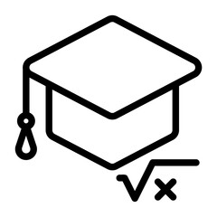 mortarboard line icon