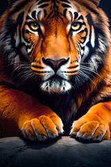 African Tiger wildlife , animal Big Cat feline . Generative ai