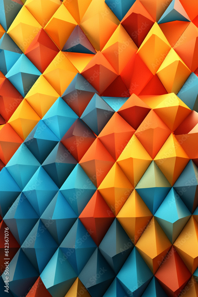 Fototapete a geometric design of interlocking triangles, creating a visually striking and dynamic composition. 