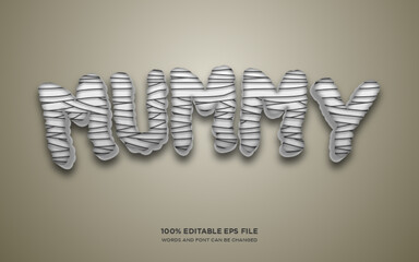 Mummy 3D editable text style effect