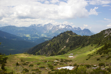 Obraz premium Landscape in the Austrian Alps of the Dachstein region (Styria in Austria)