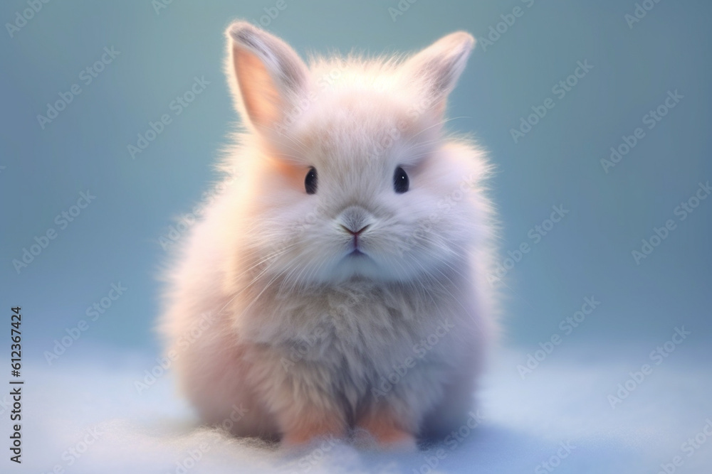 Aufkleber a pastel bunny with fluffy fur and a sweet expression, its pastel hues adding a touch of whimsy and 