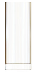 3d illustration of a transparent empty stange glass isolated. Front view.