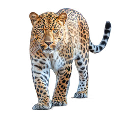 Obraz premium Leopard isolated on white created with Generative AI