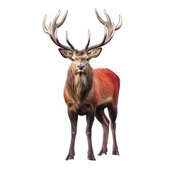 Red deer isolated on white created with Generative AI