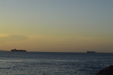 Obraz premium Barcos no entardecer