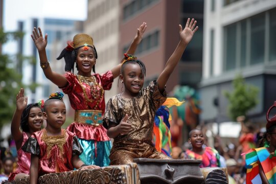 Annual Juneteenth Parade in Philly, USA - June 23, 2018. Photo generative AI