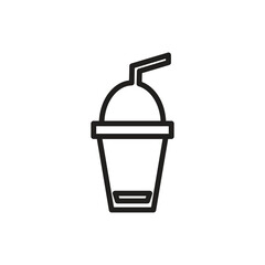 coffe glass vector icon logo template