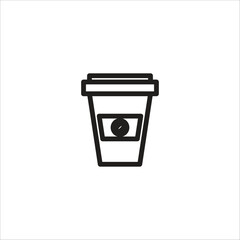 coffe paper cup icon logo vector template