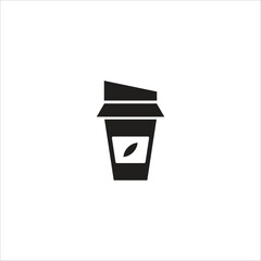 coffe paper cup icon logo vector template