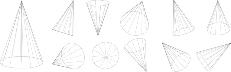 Realistic vector set of cone shapes