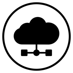 cloud computing glyph icon