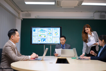 White collar worker working and meeting at office.