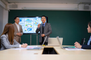 White collar worker working and meeting at office.