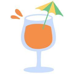 Cartoon Cocktail Doodle