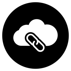 cloud link glyph icon