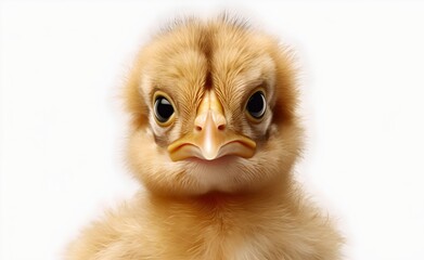 Obraz premium Little chick on a white background. Generative AI.