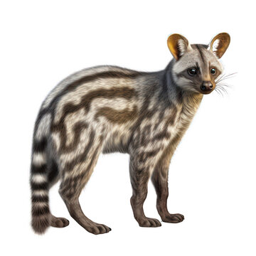 African civet isolated on white created with Generative AI