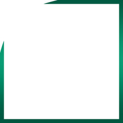 green frame square white corner