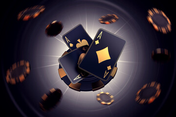 casino cards poker balckjack baccarat 3d render 3d rendering illustration 