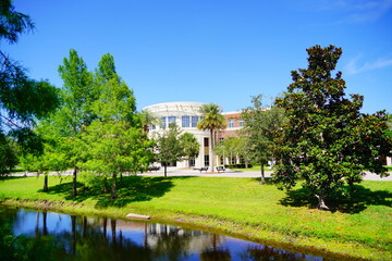 ORLANDO, FL, USA - 05 13, 2023: The University of Central Florida  (UCF) landscape