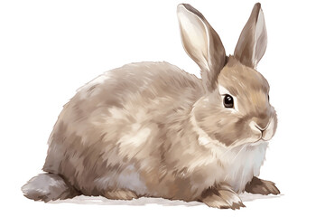 Rabbit on Transparent Background. Generative AI