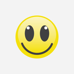 Yellow happy face with smile. vector eps 10