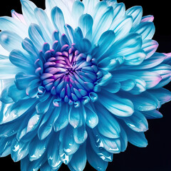 blue and white dahlia flower,abstract blue flower,Flower photography, flower close-ups