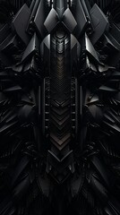 abstract geometric background, modern wallpaper with black forms, AI generative