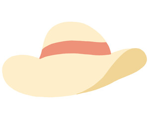 Cartoon Beach Hat Doodle