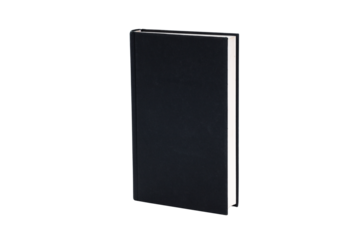 Black book isolated on white background with clipping path.
