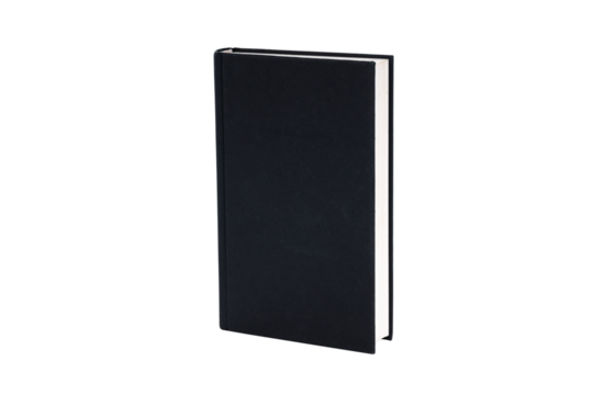 Black book isolated on white background with clipping path.