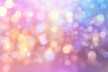 Fototapeta premium 幻想的な紫・ピンク・青のグラデーション背景に丸いボケライトの抽象イラスト。AI生成画像