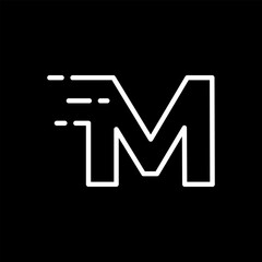 Initial Letter M Tech Logo Design Vector