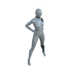 The ultimate gynoid robot women for futuristic science fiction scenes. 3d rendering illustration.