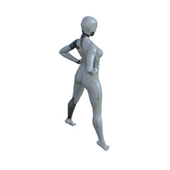 The ultimate gynoid robot women for futuristic science fiction scenes. 3d rendering illustration.