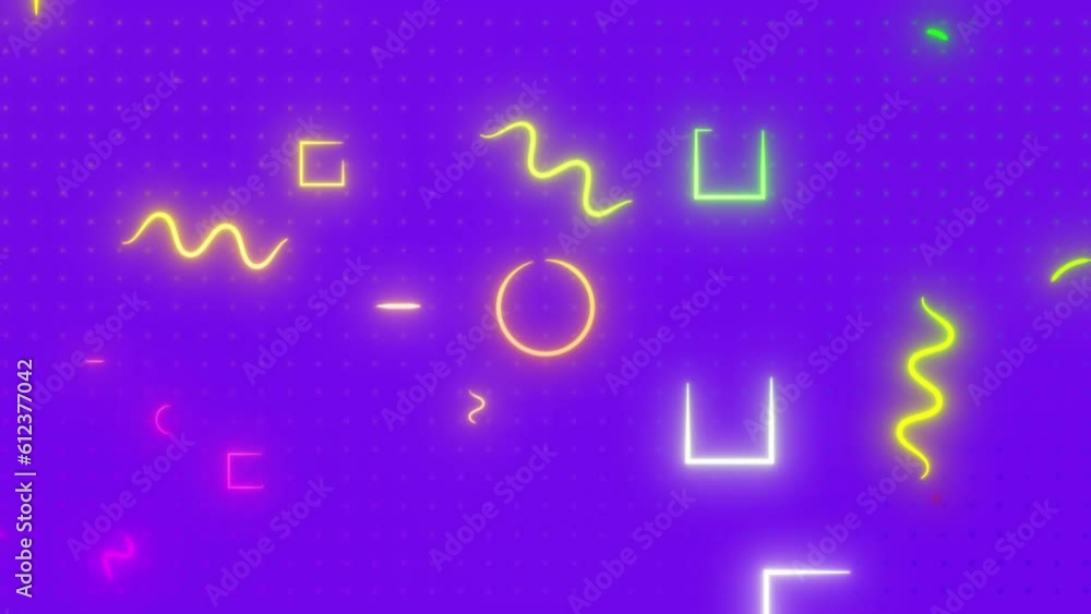 Poster abstract dynamic background. colored shapes appear and disappear.